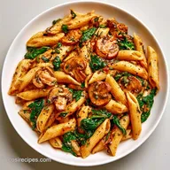 Creamy Mushroom Spinach Pasta for 4