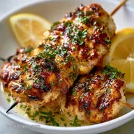 Grilled Lemon Chicken Skewers for 4