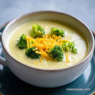 Broccoli Cheese Soup with Sharp Cheddar in 20 Min Recipe Card