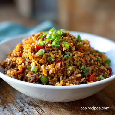 Cajun Dirty Rice Recipe with Sausage: 45 Min Recipe Card