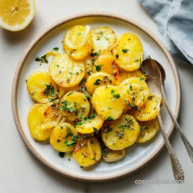 Authentic Greek Potatoes: Lemon Roasted Oven Recipe Card