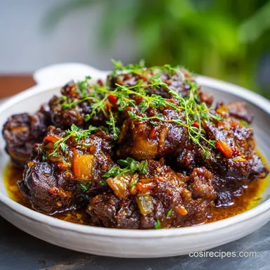 Authentic Jamaican Oxtail Recipe for 6 Servings Recipe Card