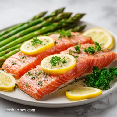 Baked Salmon Asparagus Foil Packs for 4