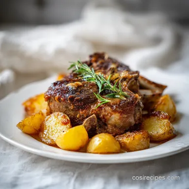 Baked Beef Chops With Potatoes in 50 Minutes