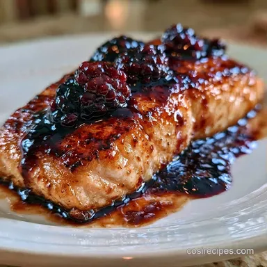 Blackberry Balsamic Salmon for 4 Servings Recipe Card