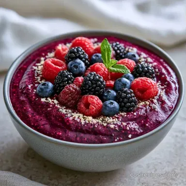 Blackberry Smoothie Bowl in 5 Minutes Recipe Card