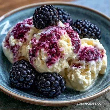 Blackberry Vanilla Ice Cream: No-Churn Recipe Card