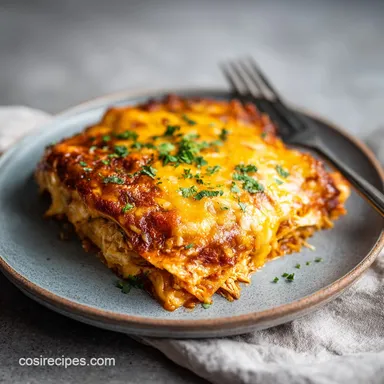 Chicken Enchilada Casserole for 8 Servings: A Creamy Bake