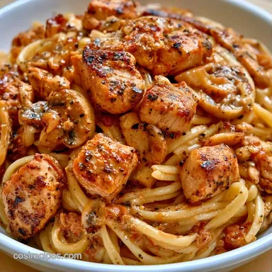 Chicken Mushroom Fall Pasta in 35 Minutes Recipe Card