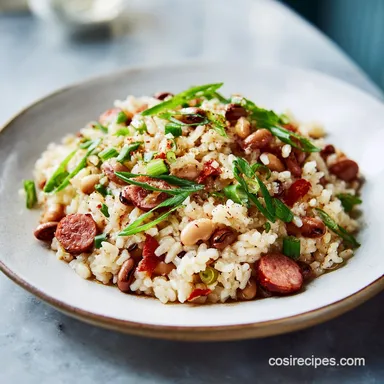 Classic Hoppin John Recipe for 8 Servings Recipe Card