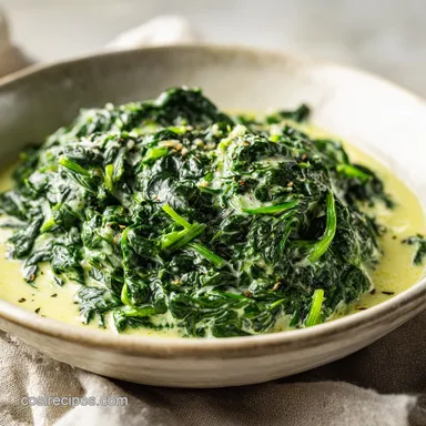 Creamed Spinach with Parmesan Recipe for 4 Servings
