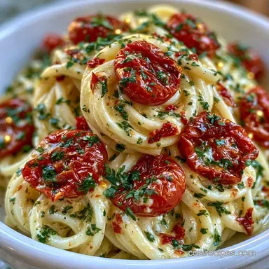 Boursin Pasta Bake with Cherry Tomatoes Recipe Card