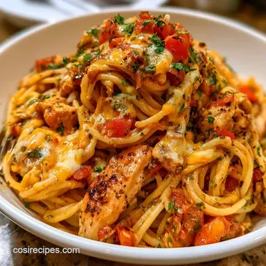 Chicken Spaghetti Pasta Recipe for 8 Recipe Card