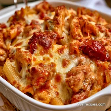 SunDried Tomato Chicken Pasta Bake for 4 Recipe Card