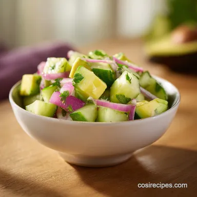 Cucumber Avocado Salad Recipe in 15 Min Recipe Card