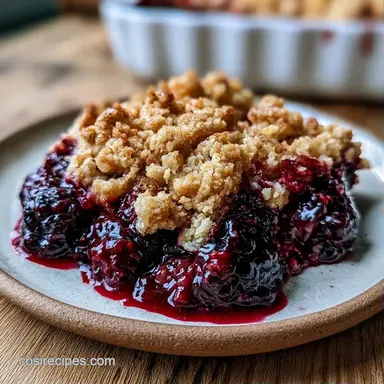 Blackberry Crumble for 8 Servings Recipe Card