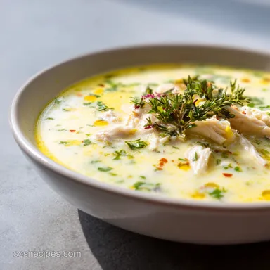 Greek Lemon Chicken Soup for 6 Servings | Silky Creamy Recipe