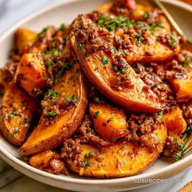 Stuffed Sweet Potatoes with Ground Beef