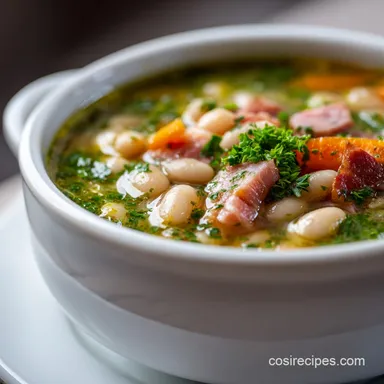 Bean Soup with Ham and Herbs for 8 Servings Recipe Card
