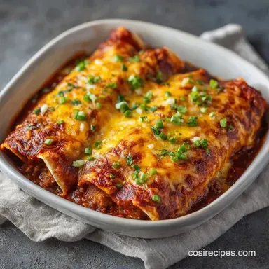 Beef Enchiladas for 6 Servings Recipe Card