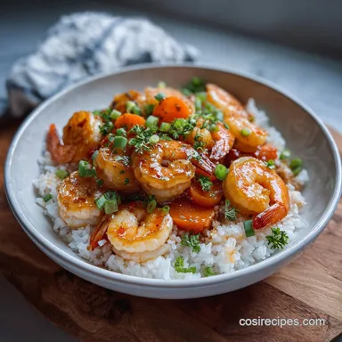 20 Minute Honey Garlic Shrimp Rice with Broccoli