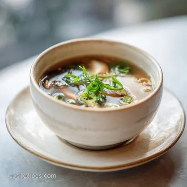 Japanese Clear Onion Soup for 4 Servings Recipe Card