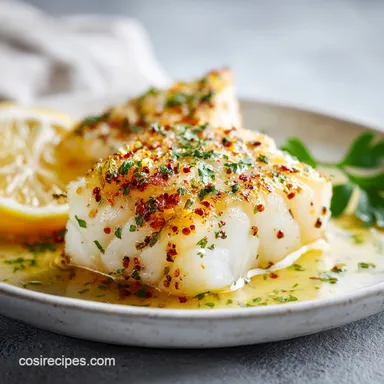 Baked Lemon Garlic Cod Recipe in 25 Min Recipe Card