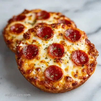 Mini Pepperoni Pizzas in 30 Minutes Recipe Card