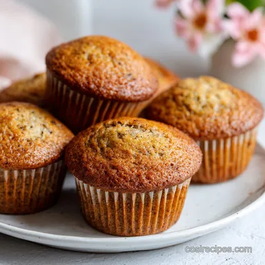 Banana Bread Muffins: 40 Minute Fluffy Bakery Style Treats Recipe Card