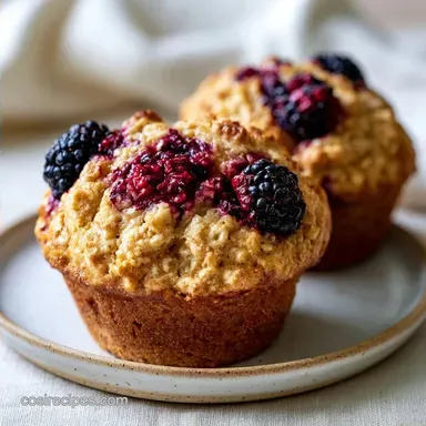 Oatmeal Blackberry Muffins in 35 Minutes