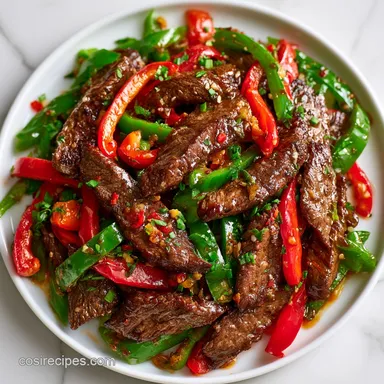 Pepper Steak Stir Fry in 30 Minutes Recipe Card