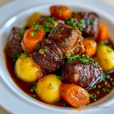 Slow Cooker Beef Stew Recipe for 6 Servings Recipe Card