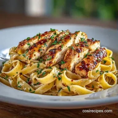 Chicken Alfredo for 2 Servings Recipe Card