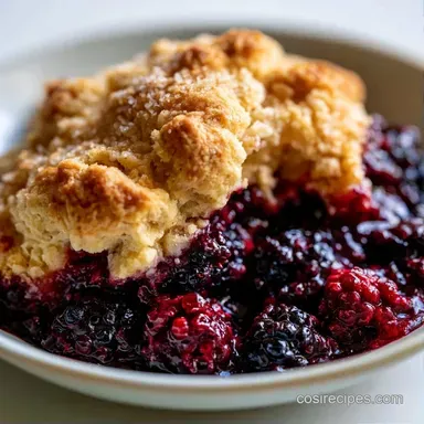 Blackberry Cobbler with Golden Crust Recipe Card