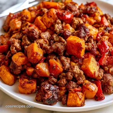 Southwest Beef & Sweet Potato Skillet Recipe Card