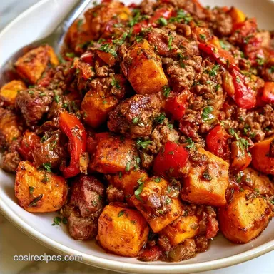 Southwest Beef & Sweet Potato Skillet