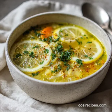30 Minute Vegetable Detox Soup with Lemon and Ginger Recipe Card