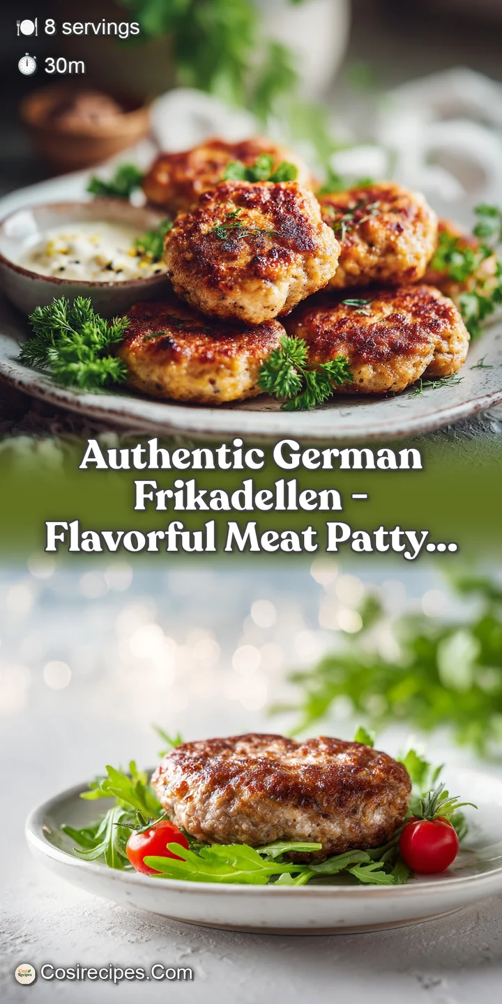 A tantalizing close-up of a juicy German Frikadelle, showcasing its crispy exterior and savory, seasoned interior.