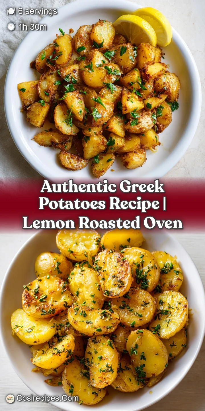 Close-up of glistening, perfectly roasted potato wedges, showcasing crispy edges and a bright, lemony herb coating.