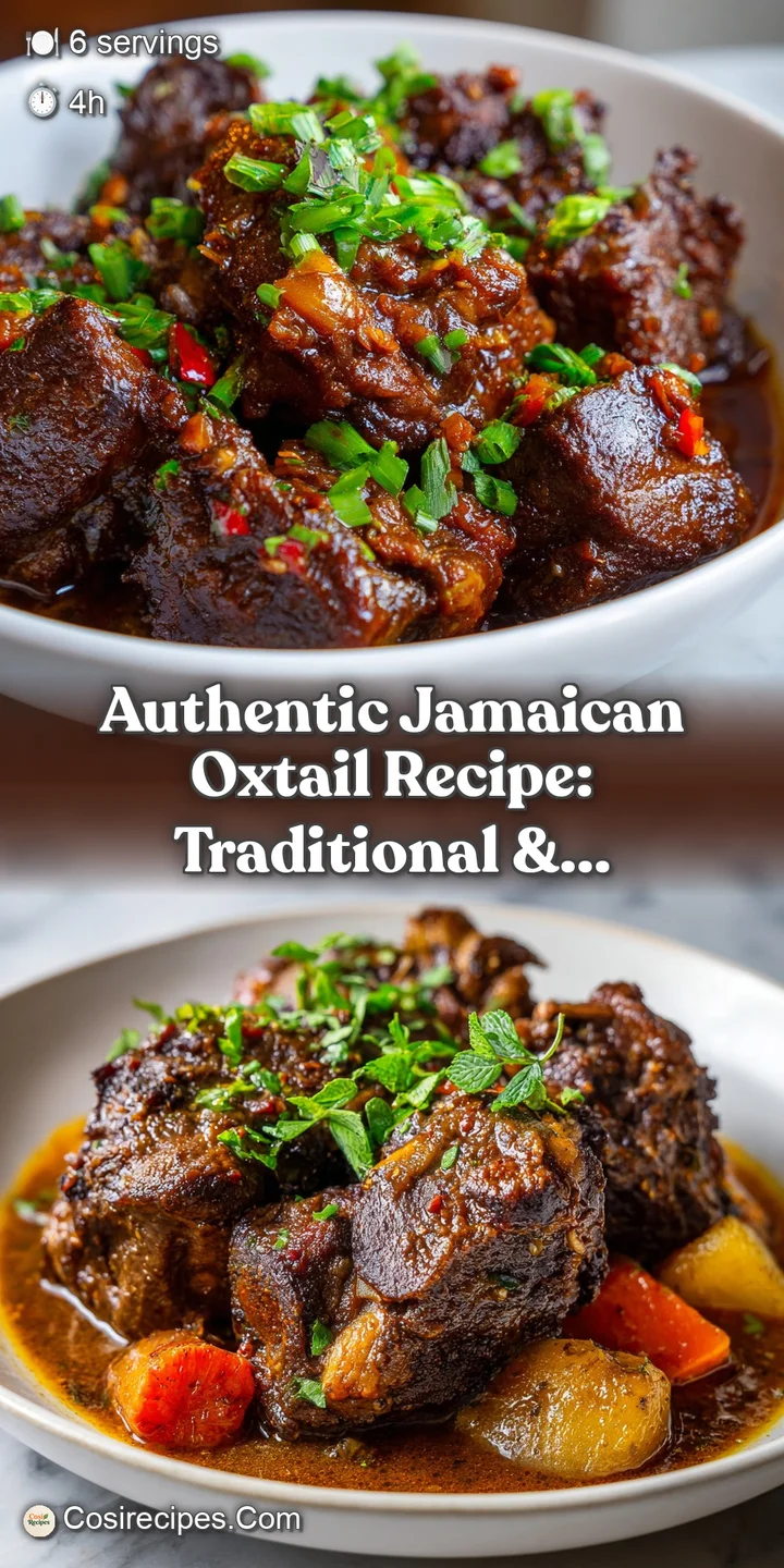Close-up of meltingly tender oxtail, simmered to perfection in a thick, flavorful sauce with visible herbs and spices.