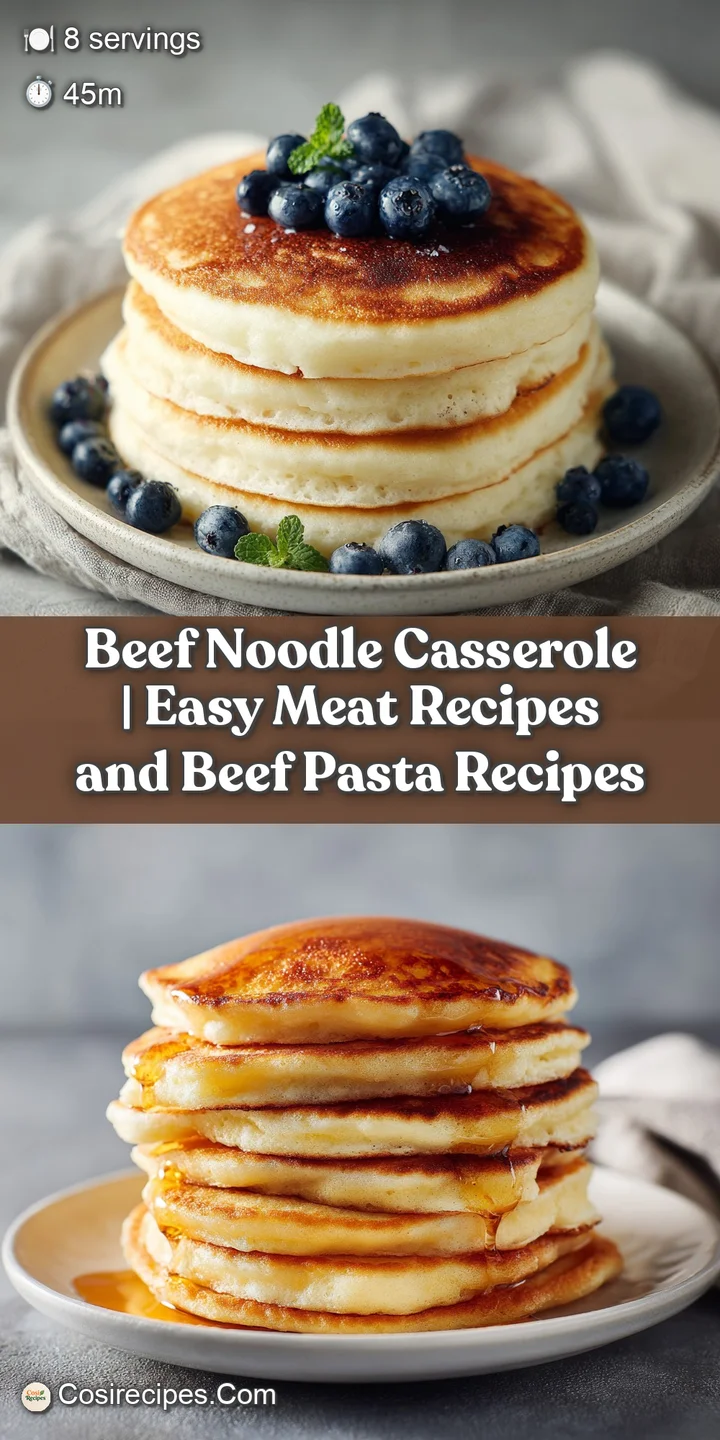 Close-up of tender, shredded beef mixed with soft egg noodles, coated in a rich, creamy sauce with a golden crust.