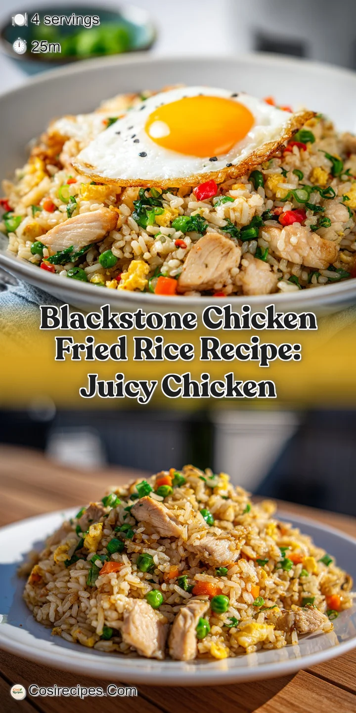 Close-up of flavorful fried rice with visible steam, tender chicken and savory garlic chips. Focus on the golden tones.