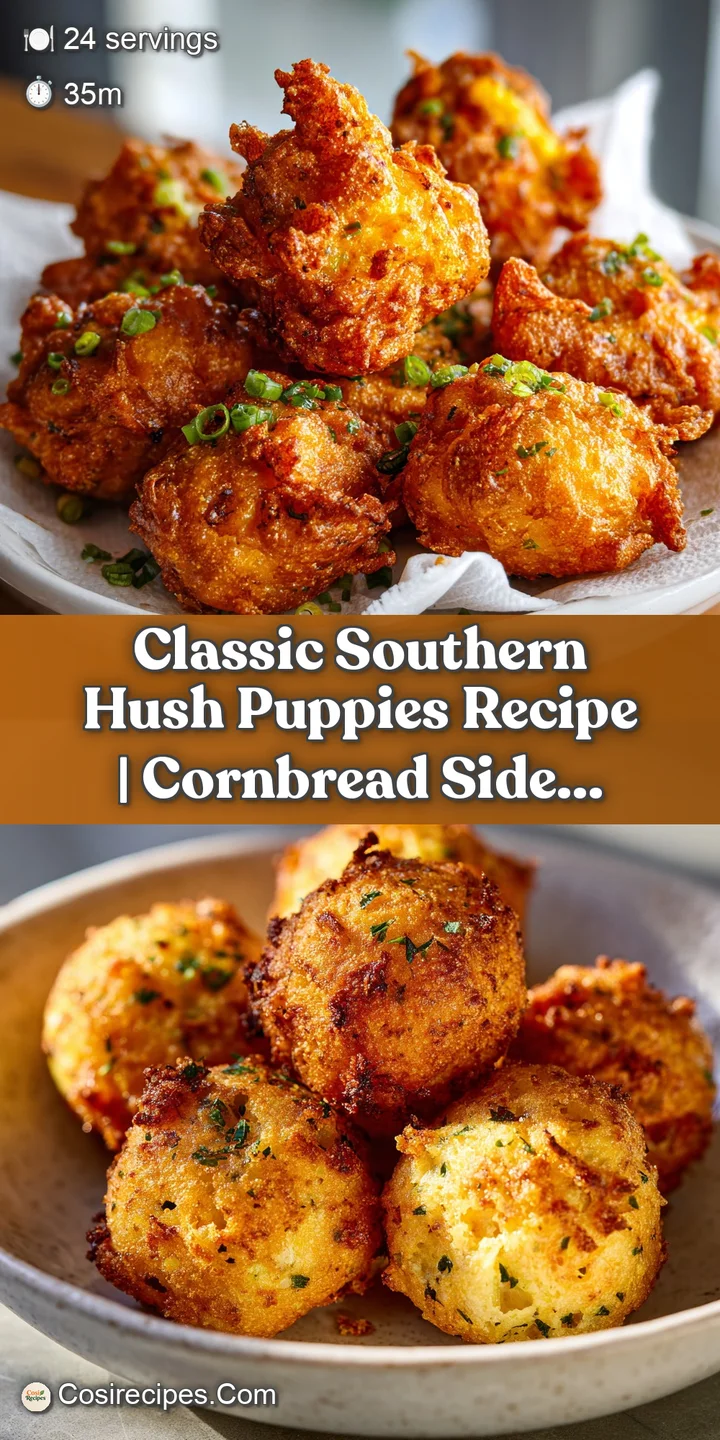 Close-up of a single, perfectly fried hush puppy. You can see the coarse texture and slightly darker, crispy outer layer.