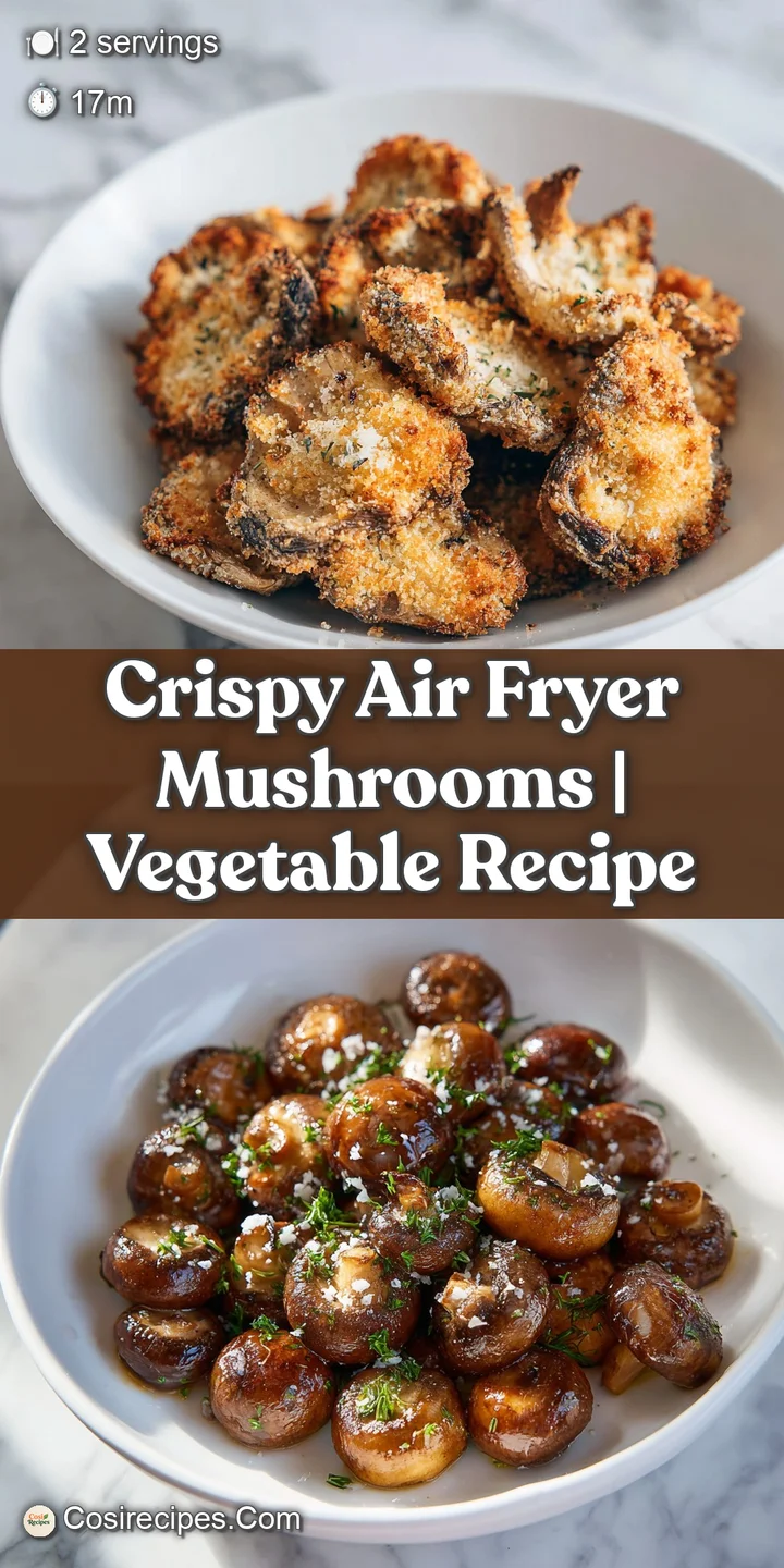 Close-up of plump, juicy air-fried mushrooms, their earthy aroma almost palpable, showcasing a delightful crispy texture.