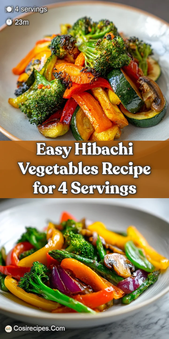 Close-up capturing the crisp texture of colorful hibachi vegetables. Carrots, broccoli, and zucchini show slightly browned...