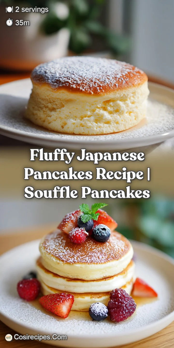 Close-up of a Japanese pancake, showcasing its airy texture and golden crust, enticing with a hint of powdered sugar sweet...