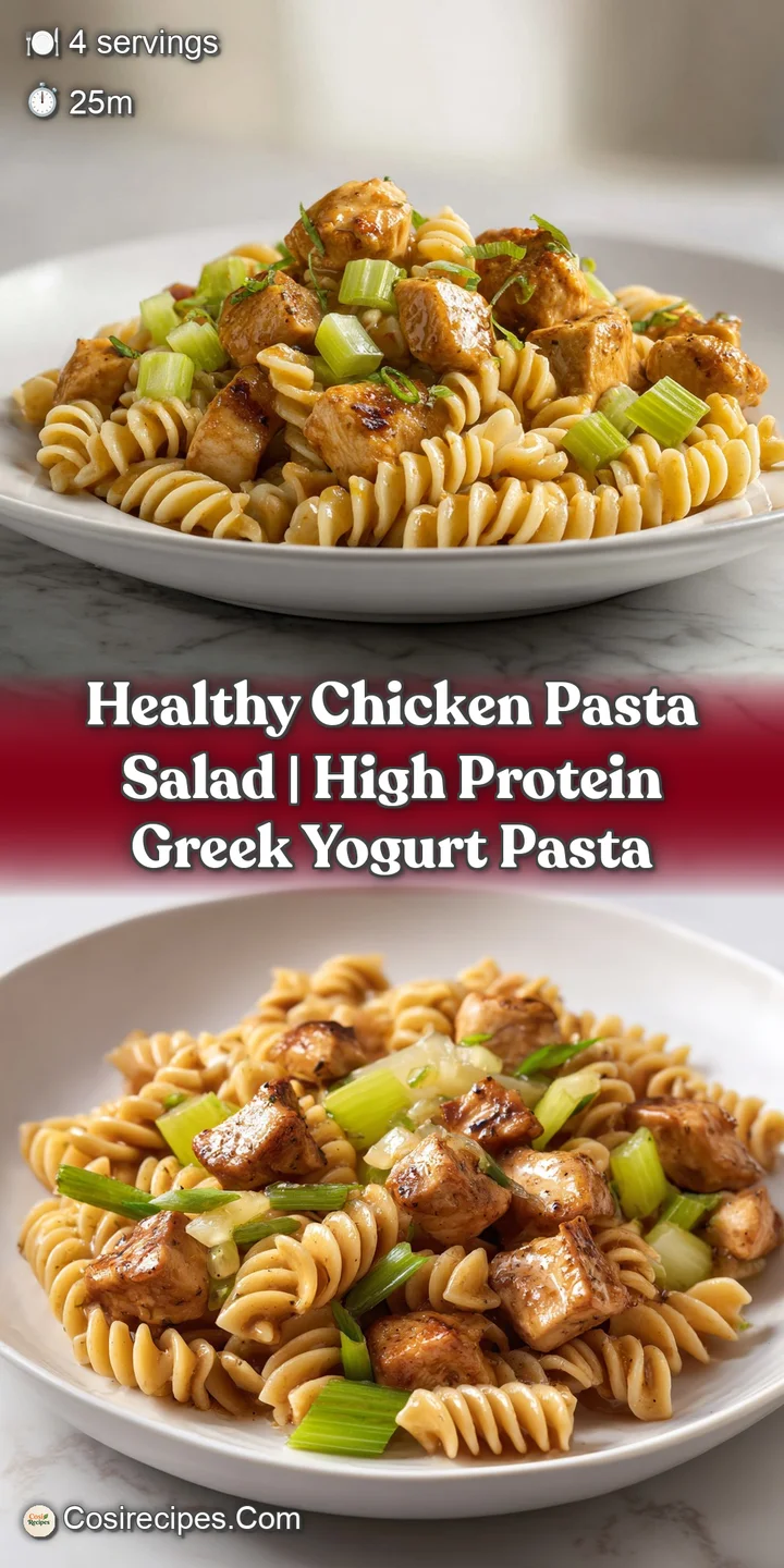 Macro shot of juicy grilled chicken and bright red cherry tomatoes coated in a glistening, creamy herb dressing.