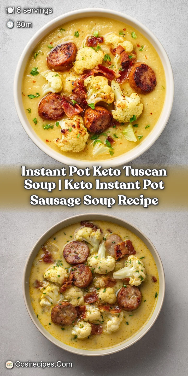 Macro shot of velvety cream soup with seared sausage rounds and vibrant kale, steaming hot and rich in texture.