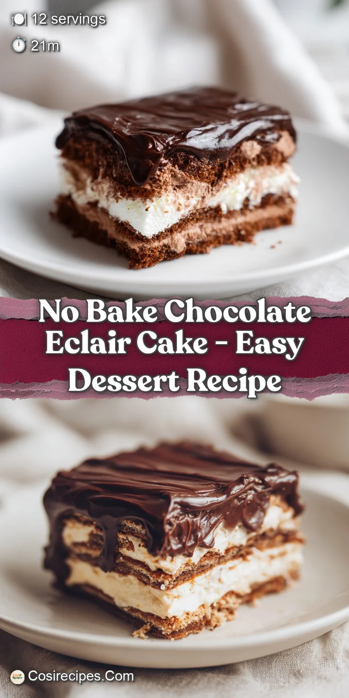 Close-up of glossy chocolate frosting covering smooth vanilla pudding and delicate chocolate wafers.