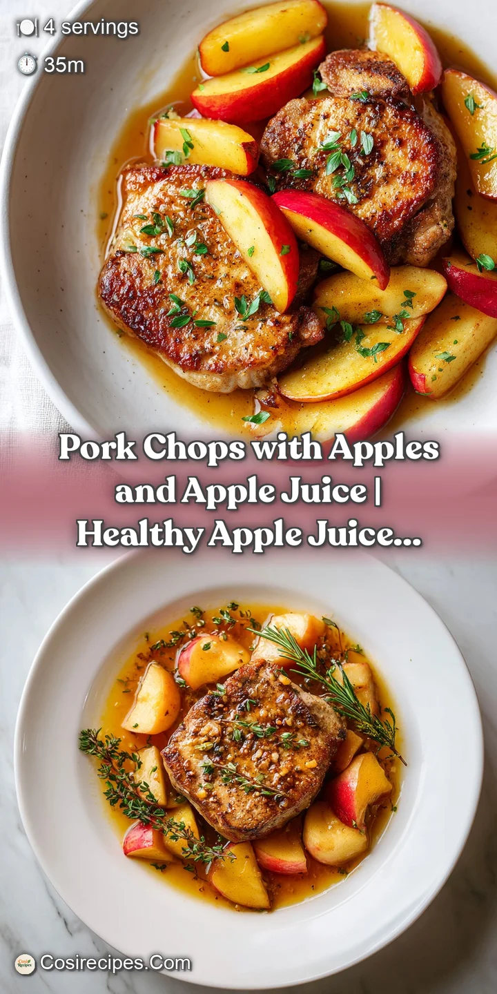 Close-up of a seared pork chop's golden crust, revealing succulent meat and sweet, softened apple pieces.